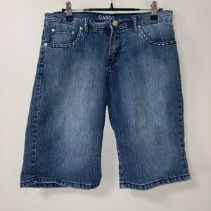 Gazoz Studded Embellished Bermuda Jean Shorts y2k Denim 9/10 Women’s